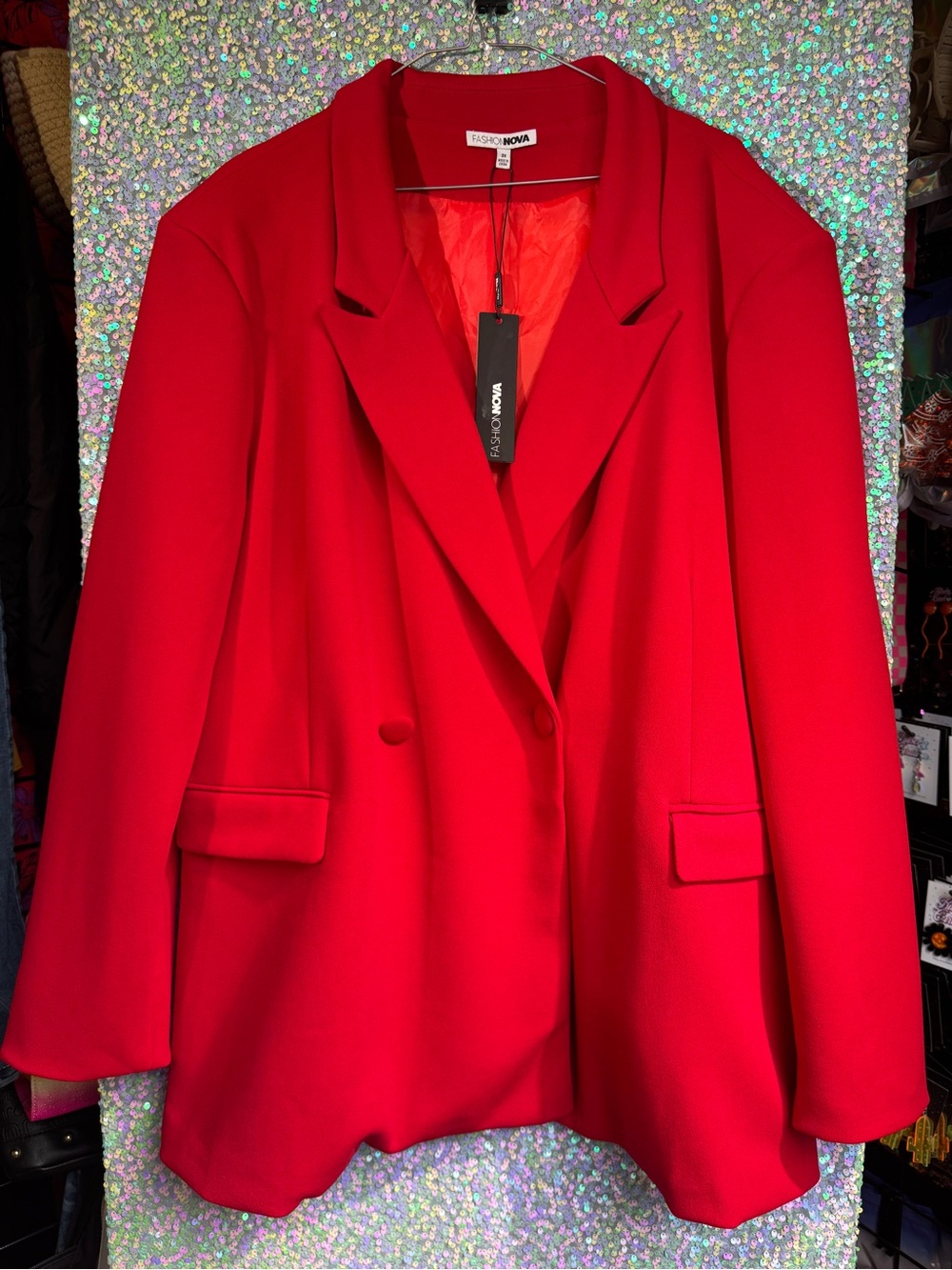 NWT Fashion Nova Red Double-Breasted Blazer
